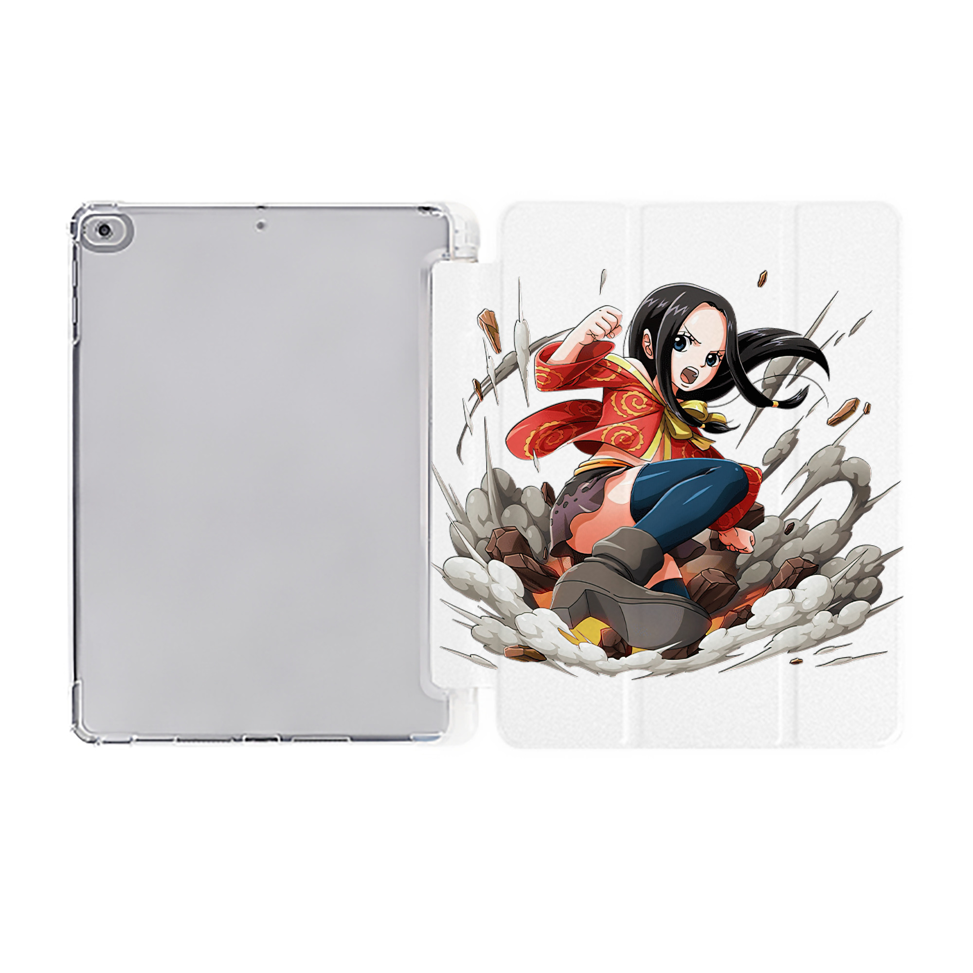 （画像用） ワンピース ボア・ハンコック ONE PIECE Boa·Hancock IPad ケース ペン収納付き 三つ折りスタンド PUレザー×シリコン 対応機種9.5/10.5/10.9インチ